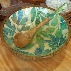 Blue Floral Salad Bowl