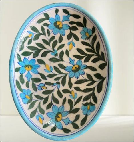 Blue Pottery Round Tray