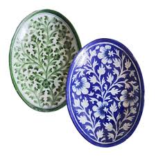 Blue Pottery Round Tray