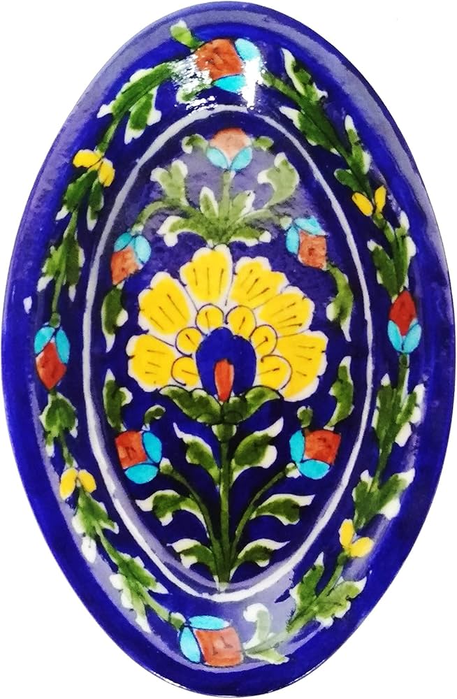 Blue Pottery Round Tray