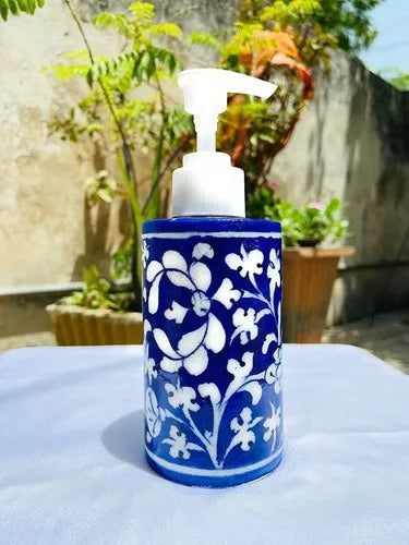 Blue Pottery Soap Dispenser
